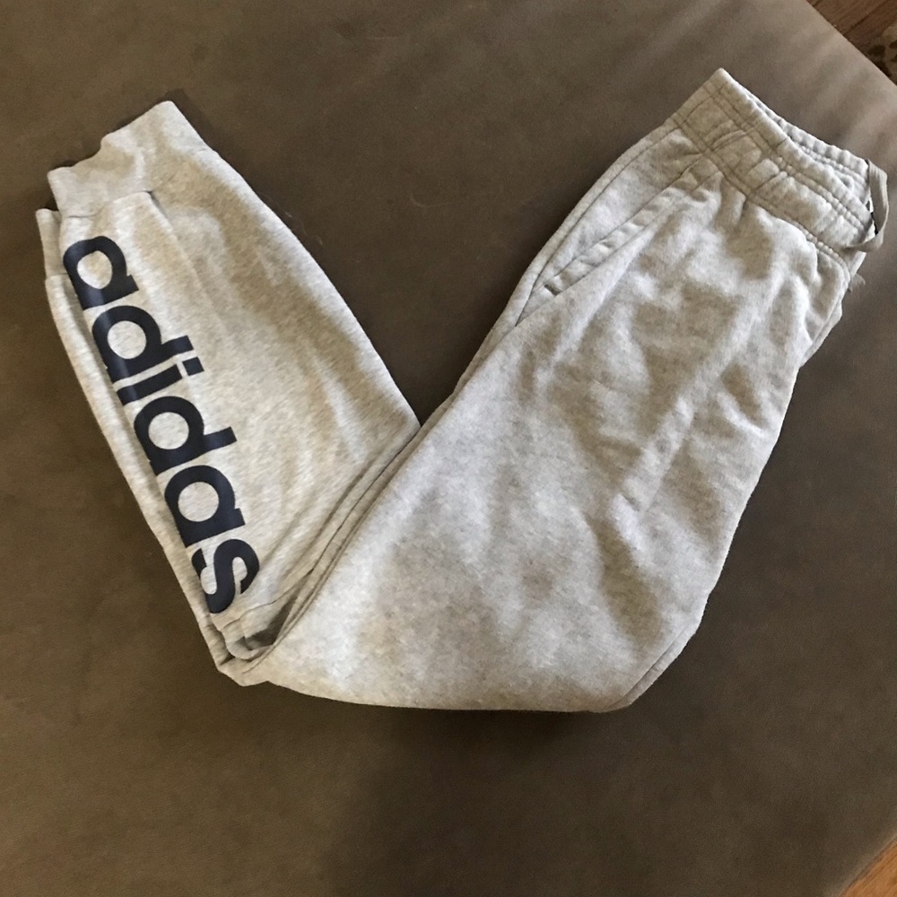 Adidas Joggers - grey & blue, size small